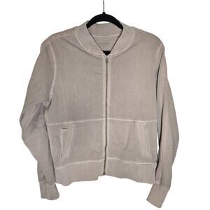 Athleta Jacket Women's Small Farallon Full Zip Pockets Mocha Latte Tan Bomber